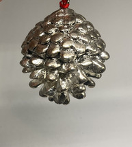 1 Vintage Heavy Silver Tone Metal Pine Cone-Ornament  Rare Find. - £6.93 GBP