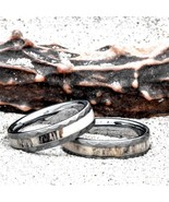 Deer Antler Ring Tungsten Carbide Hammered Finish 6mm Women Men Wedding ... - $59.00