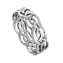 Norse Knot Ring 925 Sterling Silver Infinity Viking Band 6mm Womens Mens - £15.97 GBP