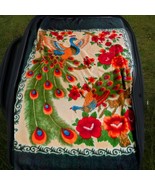 Vintage Novatex  Peacock Flowers 91&quot; x 80&quot; Vibrant Multicolored Fleece B... - $4,652.52 MXN
