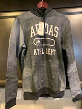 Adidas Men&#39;s Fleece Hoodie Sweatshirt Black Gray Fade Size Medium NEW - $33.81