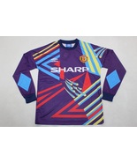 manchester united jersey 1992 1993 shirt GK long sleeve purple - $85.00