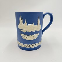 Vtg Wedgwood Christmas 1974 Blue Jasperware Parliament Mug England Comme... - $40.50