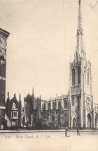 NEW YORK CITY~GRACE CHURCH~1900s ROTOGRAPH PHOTO POSTCARD - £7.40 GBP