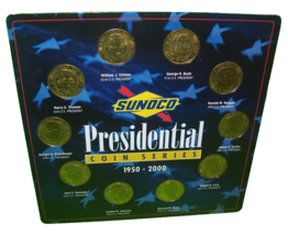 Sunoco Set Of 10 Different USA Presidents Coins On Display Holder Card 2000 - £17.56 GBP