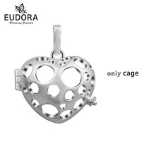 18mm Heart Hollow Locket Cage Pendant Volcanic Lava Stone aromatherapy necklace  - £10.55 GBP