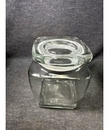 Square Clear Glass Canister Jar w/Sealing Lid Food Storage 4&quot;x 4&quot;x 5.5&quot; - £7.03 GBP