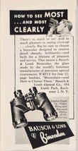 1952 Print Ad Bausch &amp; Lomb Binoculars Zephyr-Light Rochester,New York - $8.98
