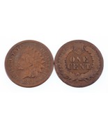 Lote De 2 Indio Centavos (1874 VG Y 1875 Bueno ), Marrón Color para Ambos - $75.38 CAD