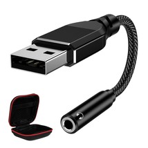 Usb To 3.5Mm Jack Audio Adapter, External Stereo Sound Card Usb To Aux Jack Adap - £14.38 GBP
