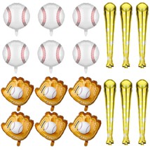 18 Pieces 18 Inch Baseball Balloons Baseball Foil Balloons 20 Inch Baseb... - $16.99