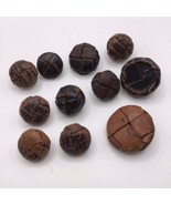 Vintage Leather Wrapped Buttons Rustic Western Collectible Lot Of 11 Sew... - $11.88