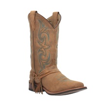 Laredo Women&#39;s Tan Turquoise Stitching Western Boots - Square Toe - £123.86 GBP