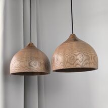 Natural wood kitchen island pendant light, Dining room pendant lights, f... - $190.00
