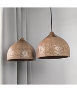 Natural wood kitchen island pendant light, Dining room pendant lights, f... - $190.00