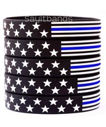 200 US Flag Stars and Stripes Wristband Featuring Thin Blue Line - USA B... - $87.99
