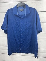 Nat Nast Luxury Originals Men&#39;s Shirt Silk Blend Short Sleeve Blue Size X-Large - £14.74 GBP