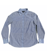 Worth New York Button Down Shirt Blouse Womens P Blue Striped Western Rodeo - $23.36