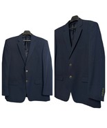 Adolfo Blazer Sport Coat Microtech Dinner Jacket Men&#39;s Navy Blue 2 Butto... - $60.40