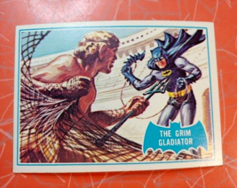 1966 Batman Trading Card Topps Blue 7B The Grim Gladiator Card EX - £13.41 GBP