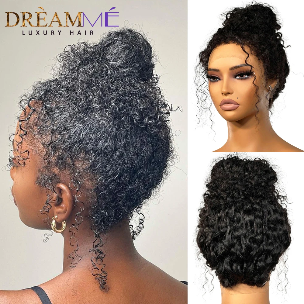 4C Hairline Edge Kinky Curly Wig 13x6 Transparent Lace Front Wig 360 Lace Wig - £85.13 GBP+