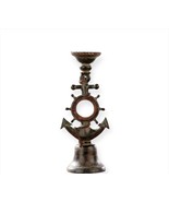 Ship Wheel Candlestick Holder 15&quot; High Nautical Resin Boat Anchor Tapere... - £31.14 GBP