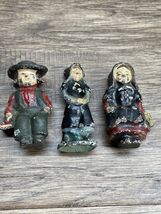 Vintage Lot of 3 Cast Iron Painted Children Miniatures Estate Find KG - $20.82 CAD