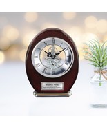 Engraved Desk Table Clock Wood Silver Davinci Gear Clock Retirement Gift... - $119.99