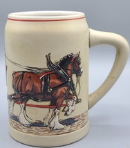 1991 Budweiser World Famous Clydesdales Beer Stein Training Hitch Anheuser-Busch - £9.64 GBP