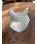Vintage Avon Milk Glass Hen on Nest Covered Dish 1970&#39;s Chicken White... - $11.30