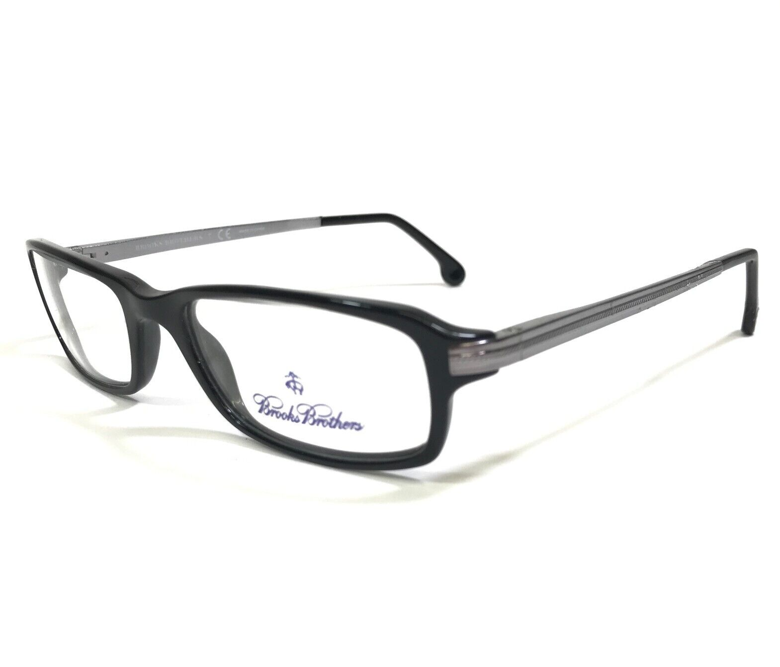 Primary image for Brooks Brothers Eyeglasses Frames BB726 6000 Black Matte Silver 52-18-145