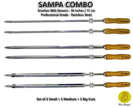 Sampa Combo - Set of 6 - Brazilian Skewers for BBQ 28&quot; -  Professional Grade - £54.18 GBP