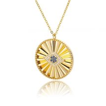 Evil Eye Necklace For Women Men Gold Chain Blue CZ Pendant Necklaces Cha... - £22.91 GBP
