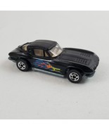 Hot Wheels Black ’63 Corvette Stingray Split Window Flames Hong Kong 1979 - £10.15 GBP