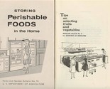 Tips on Selecting Fruits &amp; Vegetables &amp; Storing Perishable Foods USDA 1961 - £12.66 GBP
