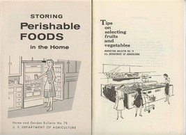 Tips on Selecting Fruits &amp; Vegetables &amp; Storing Perishable Foods USDA 1961 - £12.66 GBP