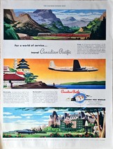 Canadian Pacific spans the world china travel world 1949 Vintage Print Ad - $10.12 CAD