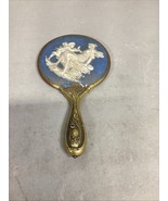 Antique Wedgewood Jasperware and Ornate Brass Hand Mirror - $27.15 CAD