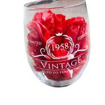 1958 Aged To Perfection Clear Wine Glass Gift New in Box - $18.80