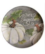 Gather Together Lunch Side Plates Set of 4 Melamine 8&quot; Thanksgiving Fall... - £27.15 GBP