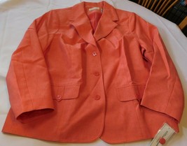 Alfred Dunner Women&#39;s Ladies Sport Coat Jacket Size 18W Coral One Sweet Day NWT - £29.25 GBP