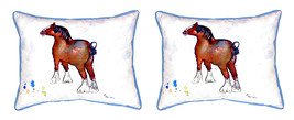 Pair of Betsy Drake Clydesdale Small Pillows 11 Inch X 14 Inch - £54.75 GBP