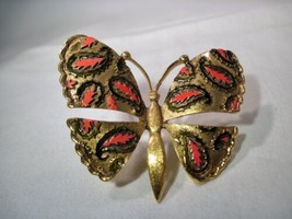 Vintage Karu Enameled Butterfly Brooch Pin K364 - £38.56 GBP
