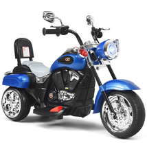 6V Kids Ride On Chopper Motorcycle Toddler 3 Wheel Trike W/ Light &amp; Horn Blue - £204.57 GBP