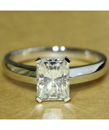 1.85Ct Radiant Cut White Diamond 925 Sterling Silver Solitaire Engagemen... - $98.00