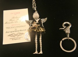 Jacqueline Kent &quot;Precious Findings&quot; OCTOBER birthstone necklace brooch keychain - £31.11 GBP