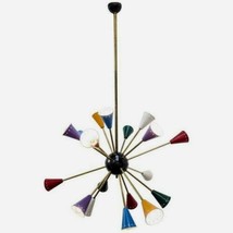 Mid Century Design Royal Brass Chandelier 16 Customized Colour Arm Decor Light - £297.41 GBP