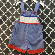 Vintage Overalls Toddler Baby Blue White Red Handmade Check Measurements - $14.84