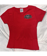 Spring Rally Myrtle Beach SC 2006 Red Vneck Embroidered Patch Rose Tshirt - $29.03