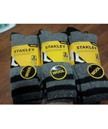 (3) Stanley Wool Blend Cushioned Work Socks 2 in Package Men&#39;s 10-13 Gra... - $320.24 MXN